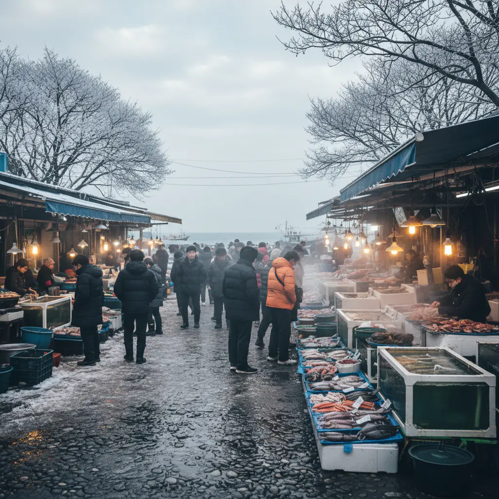 자갈치 시장 겨울