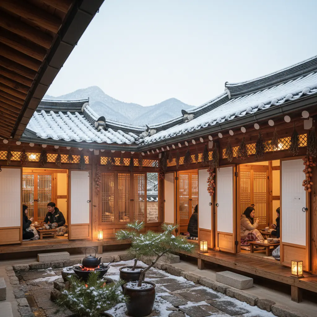 서울 한옥 카페의 따뜻한 풍경